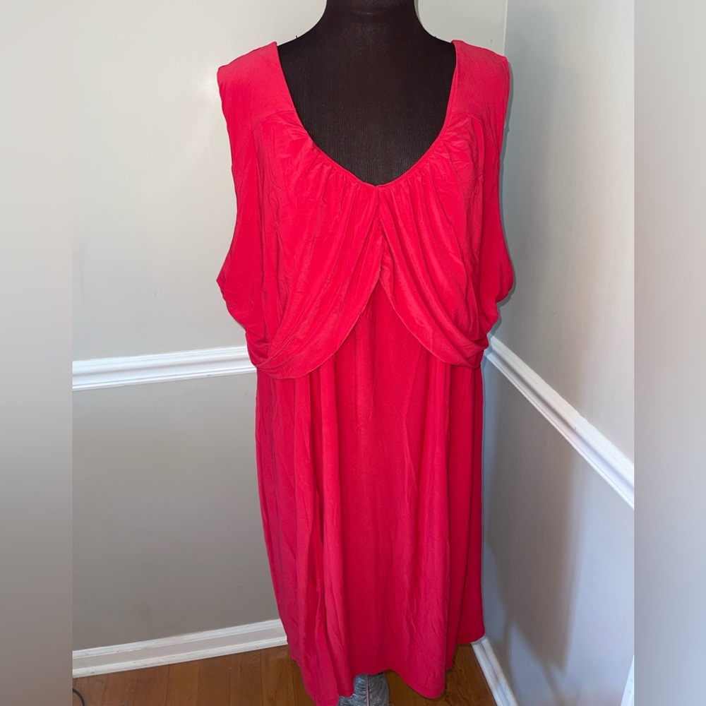 Avenue Plus Size Red Sleeveless Dress Stretch 30/32